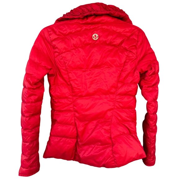 Lululemon Red Puffer Coat Jacket Women's Sz 4 Lightweight Nylon Insulated Zip-Up - Picture 2 of 12
